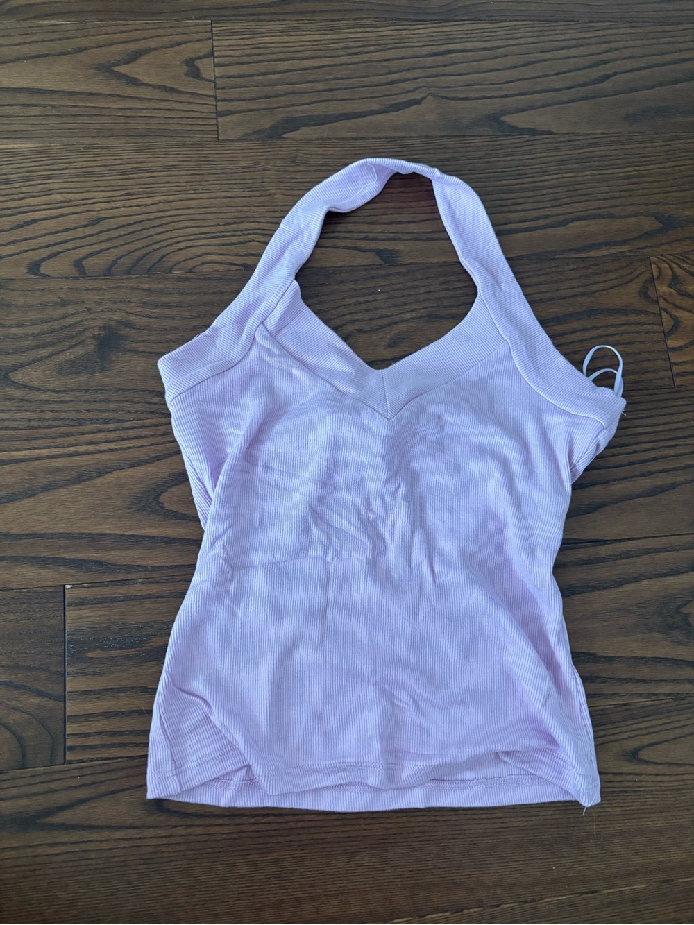 Urban Outfitters Lilac Ribbed Halter V-Neck Tank Top